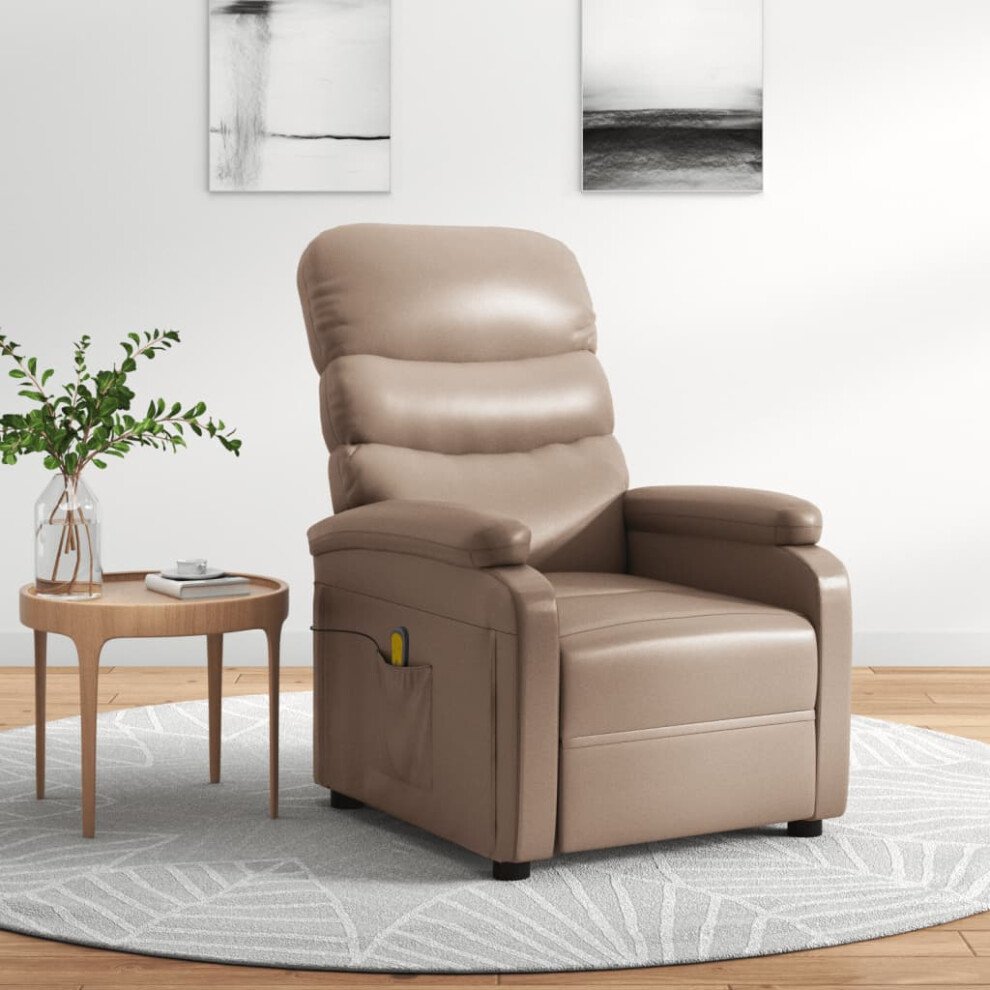 Photos - Massager VidaXL Massage Chair Cappuccino Faux Leather 