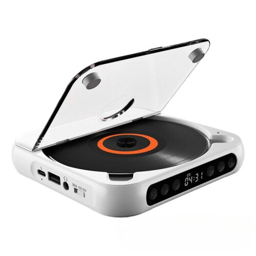 Lett HiFi bærbar Bluetooth CD-spiller med høyttaler, repeat, MP3, AUX, USB