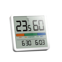 Precyzyjny cyfrowy higrometr wewnętrzny – termometr LCD z podświetlanym zegarem – komfort MAX/MIN