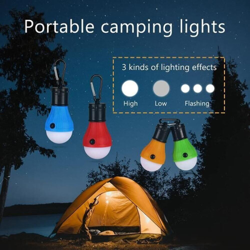 Campinglanterne - Uspecificeret - Uspecificeret model - 4 LED-lys - 60 lumen - 3 lystilstande 1