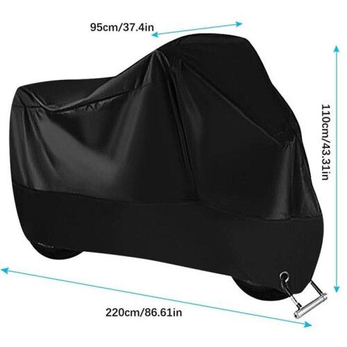 Κάλυμμα μοτοσικλέτας XL 220x95x110cm – Αδιάβροχο 210D Oxford – Ανθεκτικό στο κρ