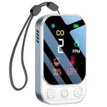 Kolmonoxiddetektor - AIMOONSA - Bärbar - 1000mAh Uppladdningsbar - Elektrokemisk Sensor - Temperatur & Fuktighet