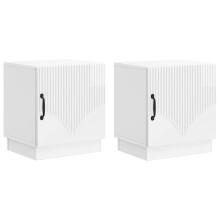 vidaXL Bedside Table 2 pcs High Gloss White 43 x 34.5 x 47 cm