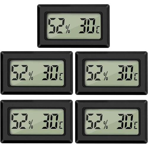 Digital Termometer Hygrometer - Mini - LCD - Temperatur - Fuktighet - 5 ST