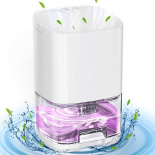 Hordozható 1100 ml-es páramentesítő, penészgátló, csendes, 7 színes LED-del és automatikus kikapcsolással fürdőszobába