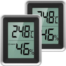 Termometru higrometru digital [pachet de 2], monitor de umiditate pentru termometru de interior, mini stație meteo