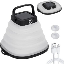 Sammenleggbar LED-solcellelykt, 3 lysstyrkenivåer, ideell for camping og utendørs bruk