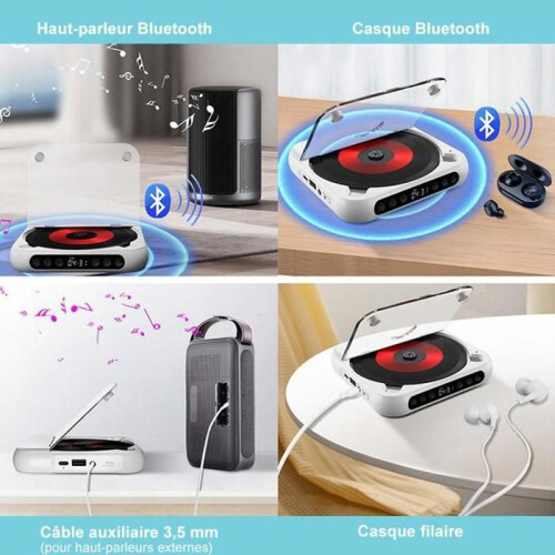 CD-spiller - BYTELIKE - Ultratynn og lett - Bluetooth 5.3 - 2000mAh batteri - Rosa 2