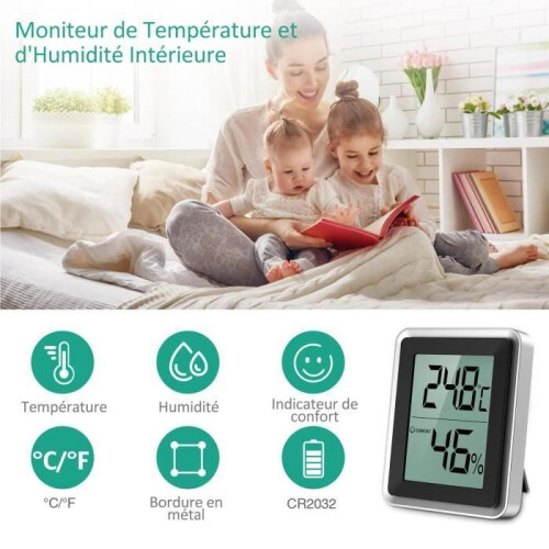 Digital termometer/hygrometer [2-pack], inomhustermometer/fuktighetsmätare, mini väderstation 1