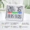 Termometru-higrometru digital, eleBite, ecran LCD, ceas/calendar, format 12/24h, design magnetic sau cu suport, utilizare în inter 2