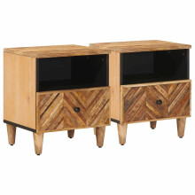 vidaXL Bedside Table 2 pcs Brown 50 x 33 x 60 cm Solid Mango Wood