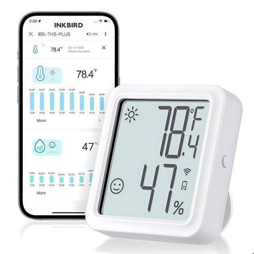 Termometru-higrometru - INKBIRD - IBS-TH3-PLUS - WiFi 2.4GHz - Ecran LCD - Interior 1