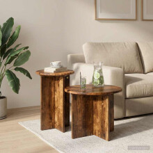 vidaXL Side Table Set with Storage 2 pcs Smoked Oak Engineered Wood