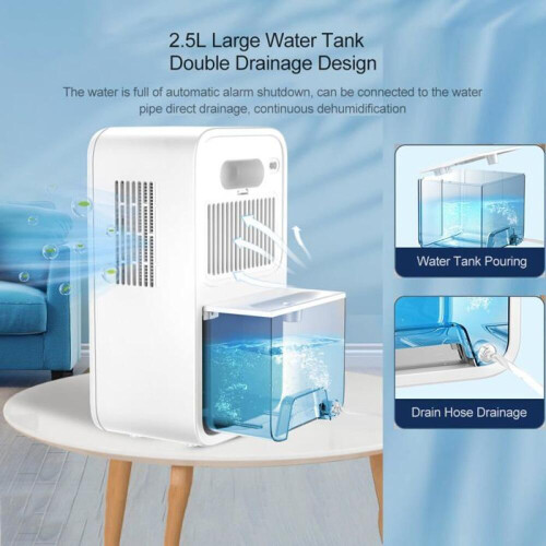 Αφυγραντήρας αέρα 2500ML κατά της μούχλας με 7 χρωματιστά LED, χρονοδιακό 2