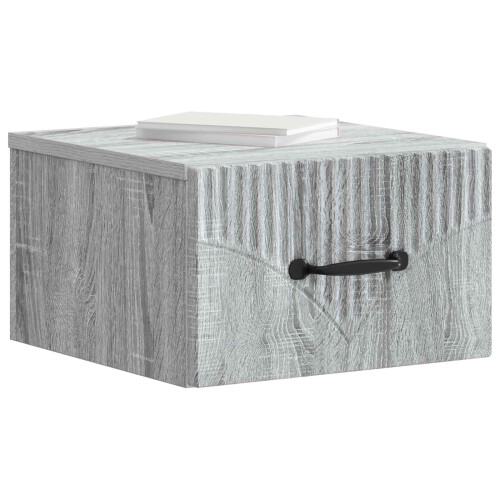 VidaXL vidaXL Wall-Mounted Bedside Cabinet 2 pcs Grey Sonoma Engineered Wood 2