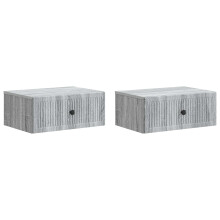 vidaXL Bedside Cabinet with Drawer 2 pcs Grey Sonoma 49 x 34.5 x 20 cm
