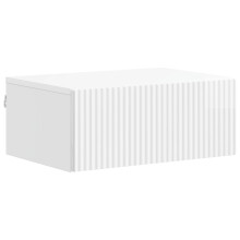 vidaXL Wall-Mounted Bedside Cabinet High Gloss White 49 x 34.5 x 20 cm
