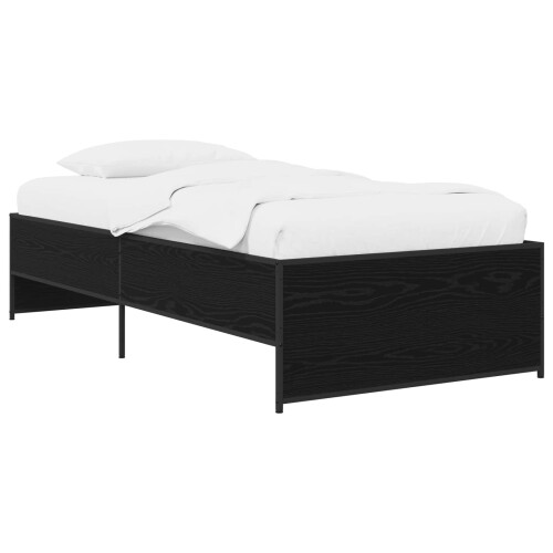 VidaXL vidaXL Bed Frame Black Oak 80 x 200 cm Engineered Wood