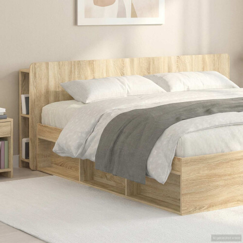 VidaXL vidaXL Headboard Cabinet with Storage Sonoma Oak Engineered Wood