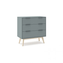 Sinfonier de 3 cajones versátiles y funcionales en verde salvia y oak soft 80x83 cm Numa