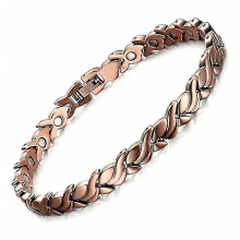 Copper Anklet with Magnet Adjustable 9.5 Inch Bracelet for Women Ladies