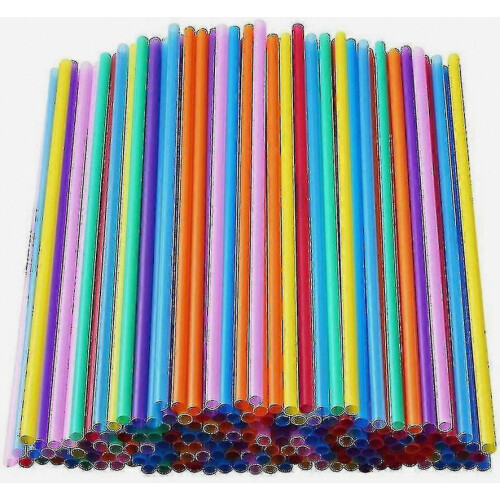 1000 Pcs Colorful Long Disposable Plastic Drinking Straws