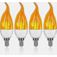 4 Pack 3W E14 LED Flame Effect Light Bulbs with 3 Lighting Modes Decorative Bulbs