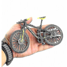 1:10 Mini Alloy Bicycle Scale Model Desktop Simulation Ornament Finger Mountain Bike Toy