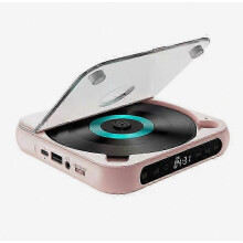 FM Radio Portable CD Player with Bluetooth Speaker, LED Display, Wall Mount
