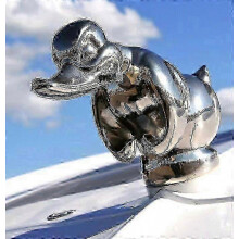 3D Silver Chrome Metal Duck Car Hood Ornament for Vehicle Decoration