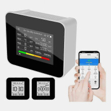 Air Quality Monitor Indoor,9-In-1 Air Quality Meters for CO,CO2,,TVOC,HCHO,PM2.5,PM10 for House Kit