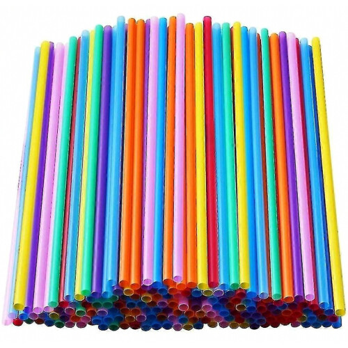1000 Pcs Colorful Plastic Long Disposable Drinking Straws - XN