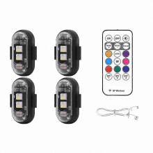 stuks draadloze LED-stroboscopen met afstandsbediening, 8 kleuren, USB-oplaadbaar, waterdicht, noodwaarschuwingslampen