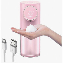 Dávkovač penového mydla, nabíjateľný USB, 320 ml, dávkovač tekutého mydla s digitálnym displejom, ručný stroj na penové mydlo