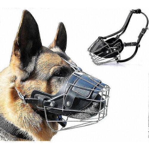 Super Metal Muzzle Dog Muzzles Leather Muzzle For Large Dogs
