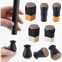 Silicone Chair Leg Floor Protectors With Felt Fit 0.5" - 1" 16 Pcs