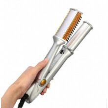 2-in-1 stijltang en krultang, draagbaar, instelbare temperatuur, keramische krultang met roller.