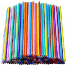 1000 Pcs Colorful Plastic Long Disposable Drinking Straws