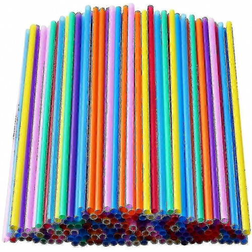 1000 Pcs Colorful Plastic Long Disposable Drinking Straws