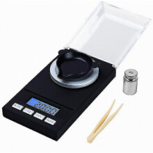 50 g / 0,001 g Milligramweegschaal, Fijne schaal, Mg-schaal, Milligramweegschaal, Zakweegschaal, Laboratoriumweegschaal met LCD-display