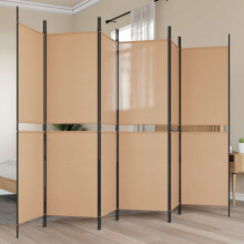 vidaXL 6-Panel Room Divider Beige 300 x 180 cm Fabric