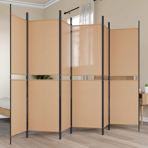 VidaXL vidaXL 6-Panel Room Divider Beige 300 x 180 cm Fabric
