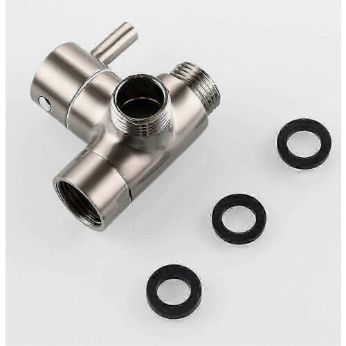 G1/2 3 Way Brass Shower Arm Diverter Valve, Bathroom Shower System Replacement Part 2
