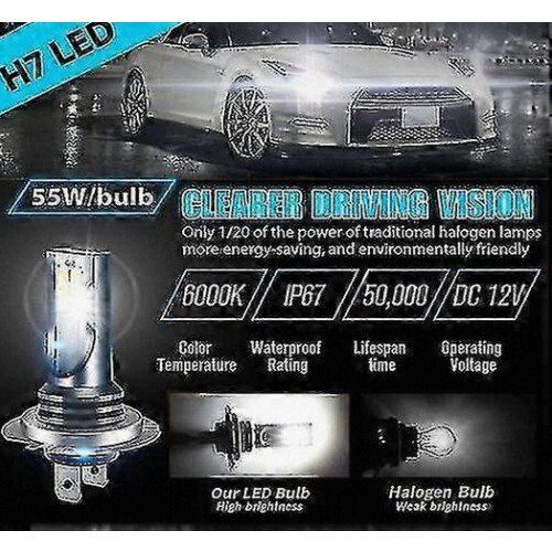 H7 LED Headlight Bulb Kit 4x 220W 60000LM 6000K High Low Beam White 2
