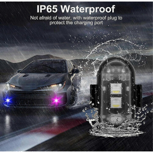 4PCS Wireless LED Strobe Lights 8 Colors USB Charging Waterproof with Remote Control 2