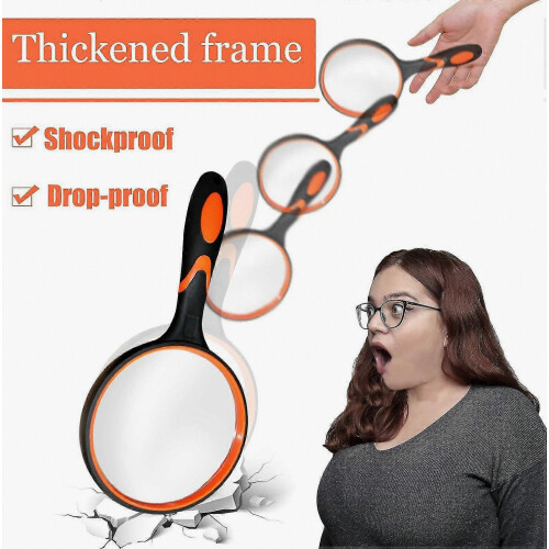 Large 10X Magnifier Handheld for Kids Elderly Non-Slip Soft Grip 2