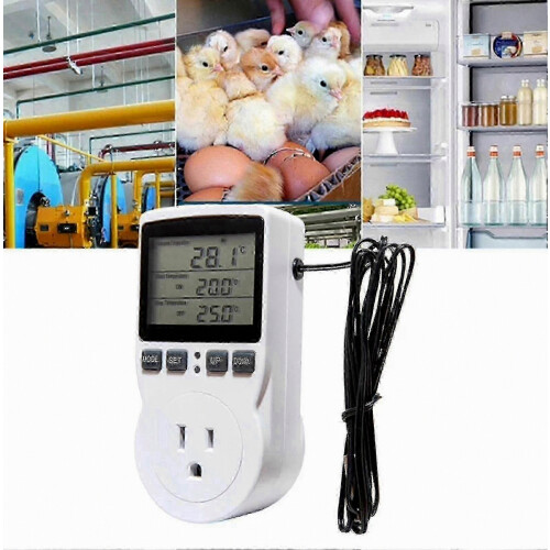 Temperature Controller 16A 230V Digital Thermostat Socket EU Plug for Heat Mat 1