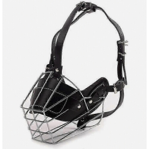 Super Metal Muzzle Dog Muzzles Leather Muzzle For Large Dogs 1