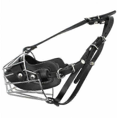 Super Metal Muzzle Dog Muzzles Leather Muzzle For Large Dogs 2