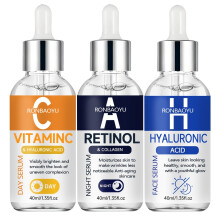 3-Pack Vitamin C Retinol Hyaluronic Acid Serum Trio Set with Collagen, Tranexamic Acid, Niacinamide & Glutathione,